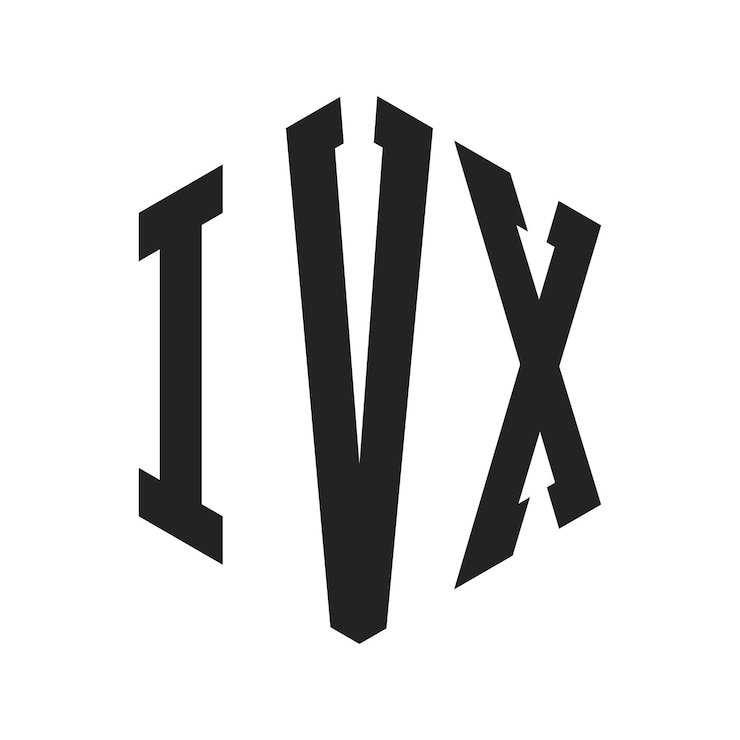 Vector ivx logo design initial letter ivx monogram logo using hexagon shape