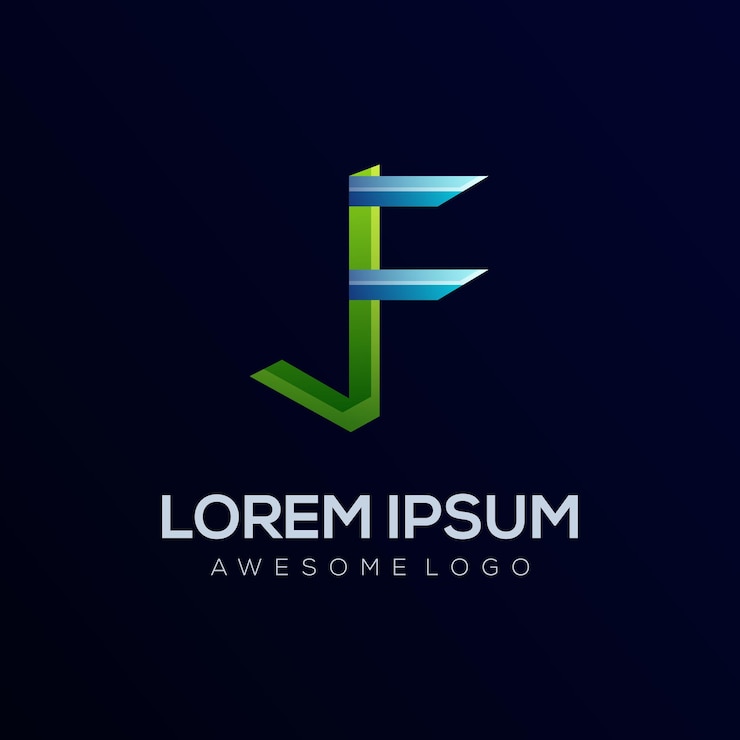 Vector j f letter colorful logo illustration