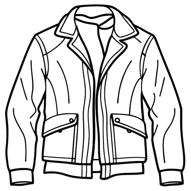 Vector jacket vector coloring pages on a white background