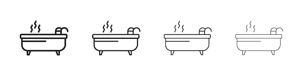 Jacuzzi icon Outline sign symbol set