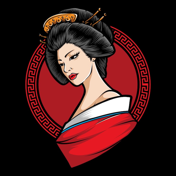 Vector japanese  geisha character