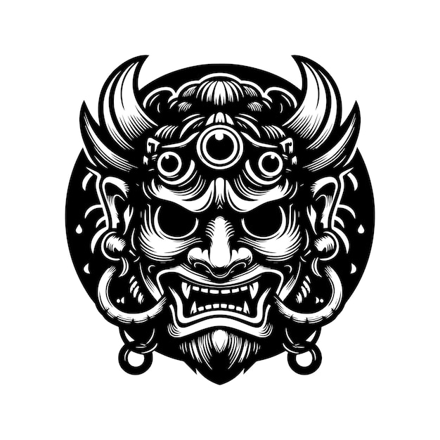 Japanese tengu mask isolated 1