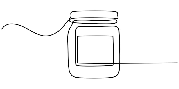 jar of honey one line continuous line art jar of jam hand drawn vector art glass canning jar in