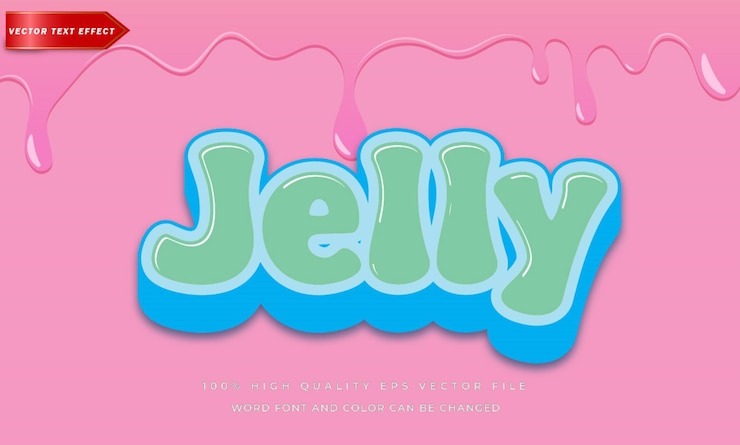 Vector jelly 3d text style effect