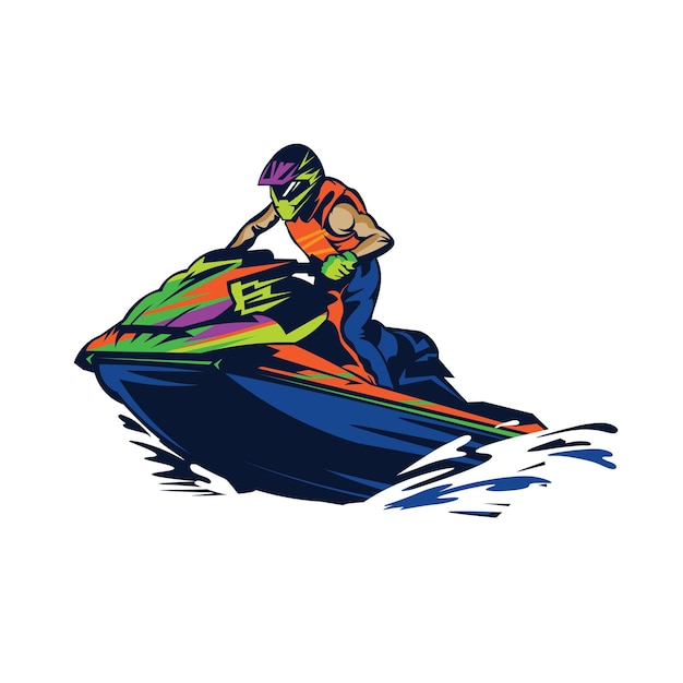 jet ski racing vector illustration design perfect for event logo and t shirt design