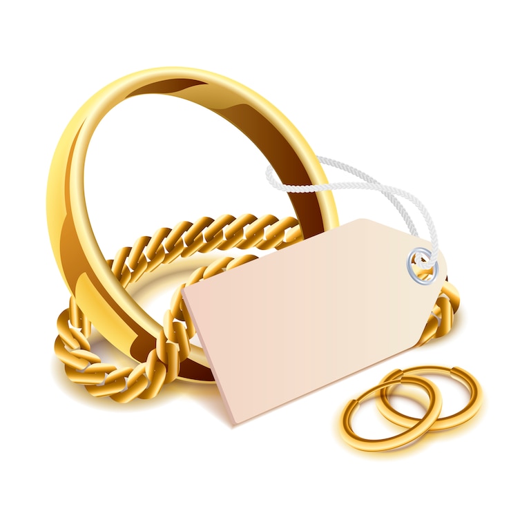 Vector jewelry pawn shop sale icon on white background.