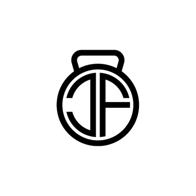 JF monogram logo design letter text name symbol monochrome logotype alphabet character simple logo