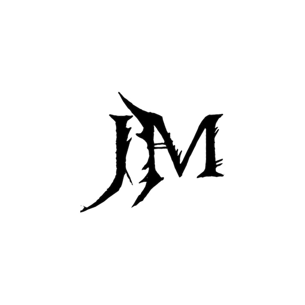 JM monogram logo design letter text name symbol monochrome logotype alphabet character simple logo