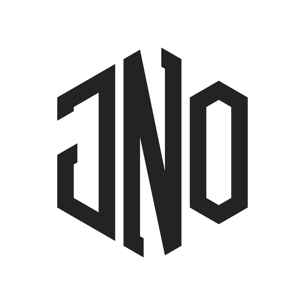JNO Logo Design Initial Letter JNO Monogram Logo using Hexagon shape