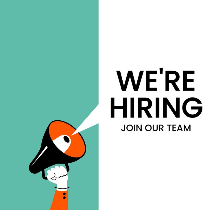 Join our team concept WERE HIRING banner Open Recruitment