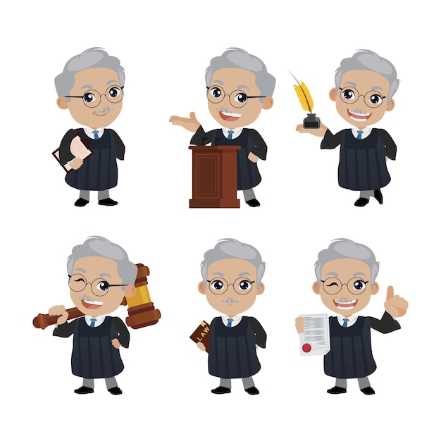Judge with different poses vector