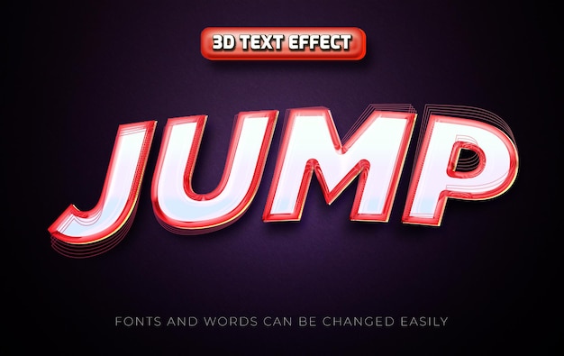 jump 3d editable text effect style