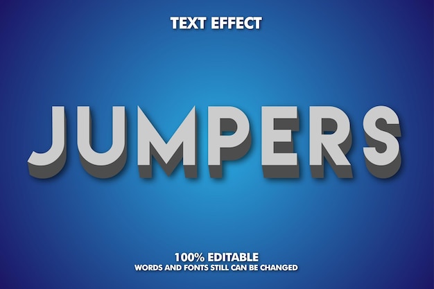 Jumpers Modern bold 3d typography fancy cartoon editable text effect
