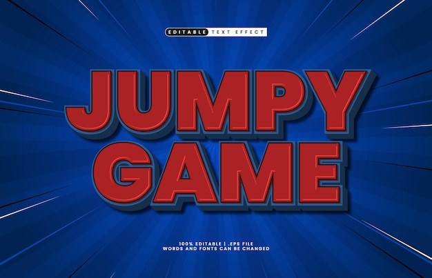 jumpy game editable text effect with a game and kids text effect