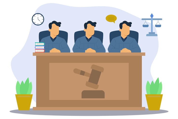 Vector jury concept vector illustration