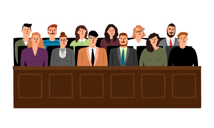 Vector jury in court trial