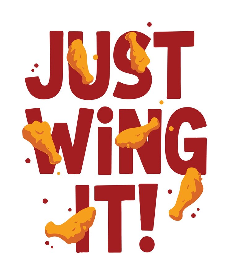 Just Wing It typography tshirt vector design templates