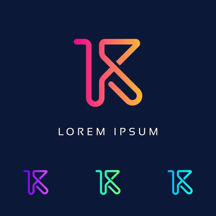 Vector k letter colorful logo design vector emblem creative symbol k icon design colorful abstract logo