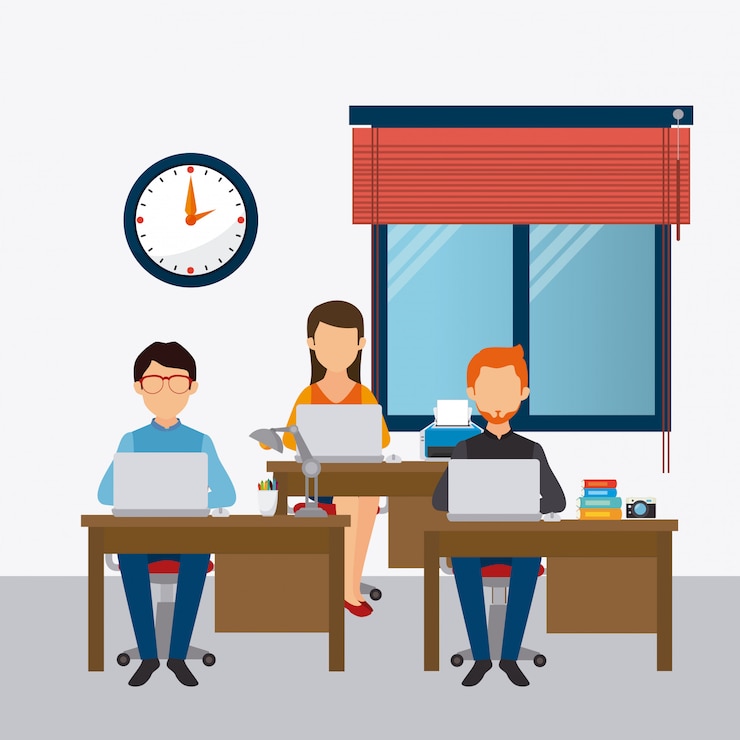 Vector kantor bisnis dan sumber daya manusia