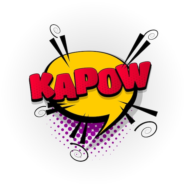 kapow sound comic book text effects template comics speech bubble halftone pop art style