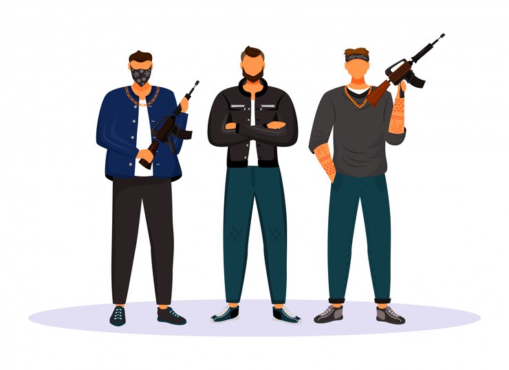 Vector karakter vektor datar geng kriminal