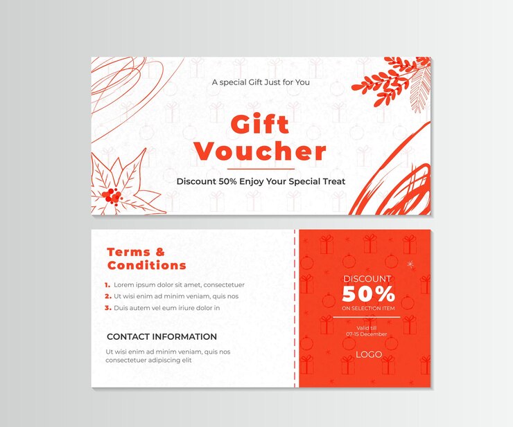 Vector kartu hadiah dengan dekorasi natal. templat bergaya elegan, promosi, diskon penjualan