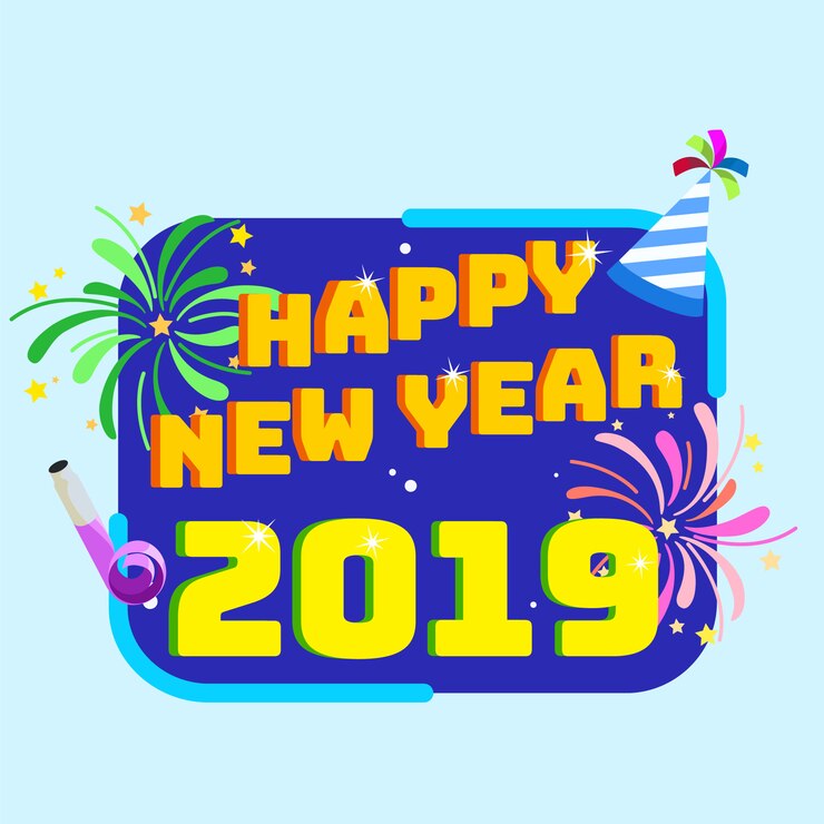 Vector kartu selamat tahun baru 2019 yang menyenangkan