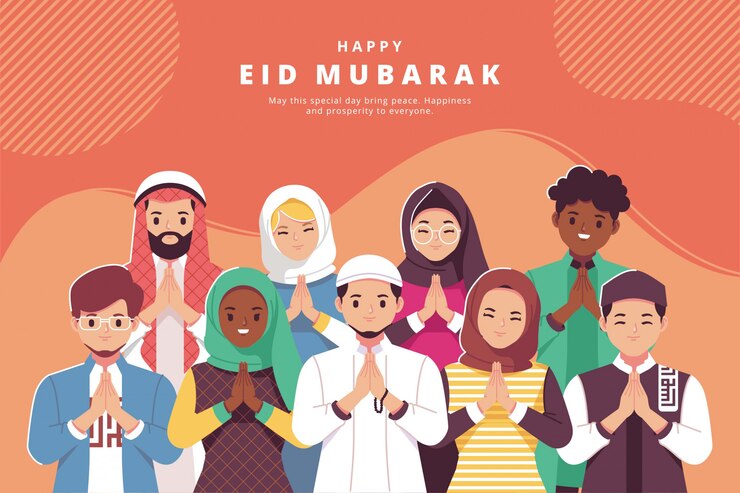 Vector kartu ucapan ilustrasi selamat idul mubarak
