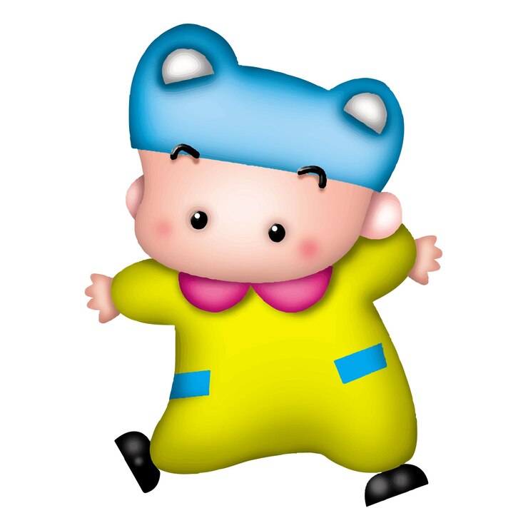 Vector kartun bayi laki-laki karakter boneka model manis ilustrasi emosi klipart menggambar kawaii
