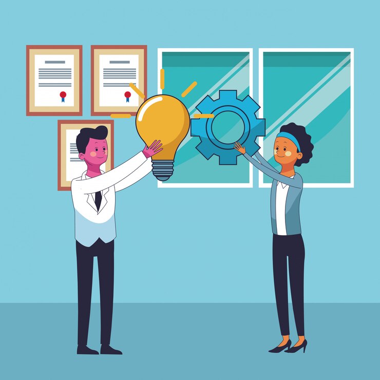Vector kartun bisnis menabung uang