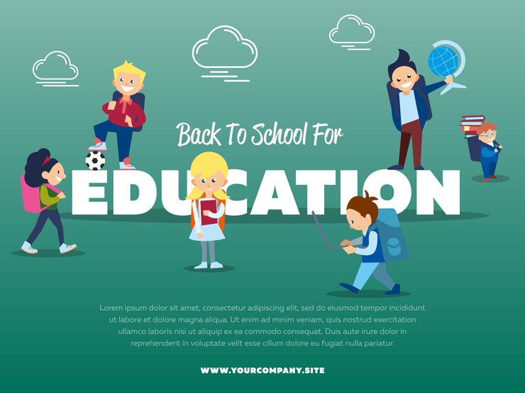 Vector kembali ke sekolah, templat pendidikan