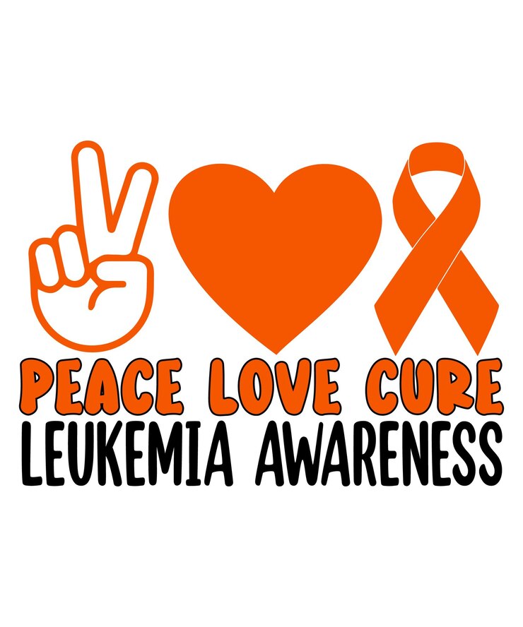 Vector kesadaran leukemia damai cinta menyembuhkan kesadaran leukemia