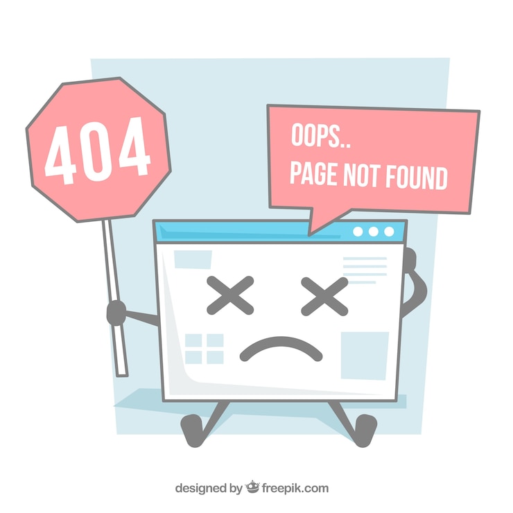 Vector kesalahan 404 yang digambar tangan