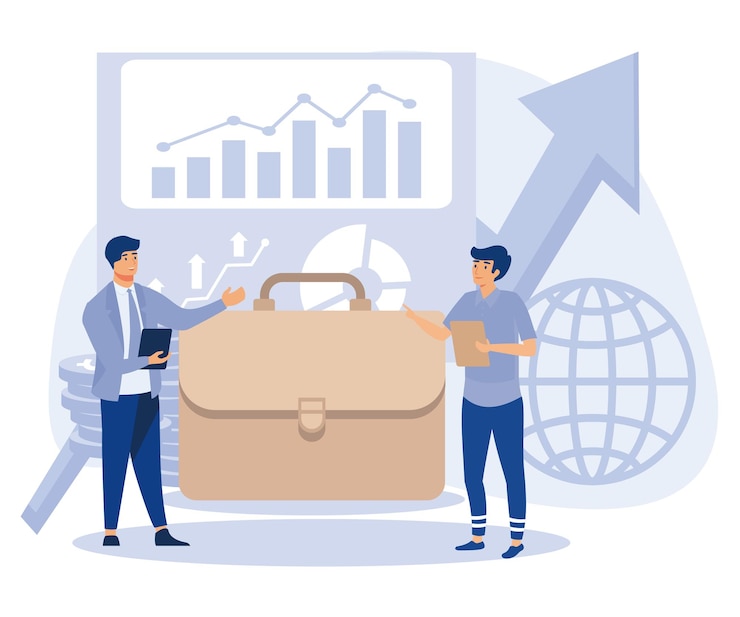 Vector keuangan bisnis dan perdagangan online