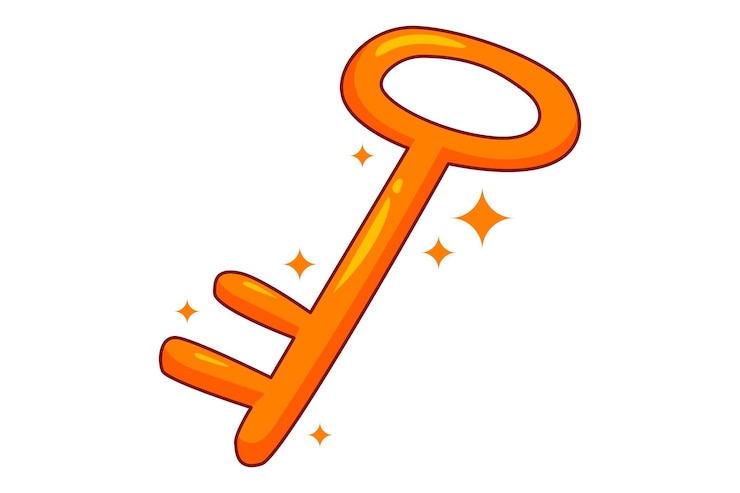 Vector key flat fortune sticker design