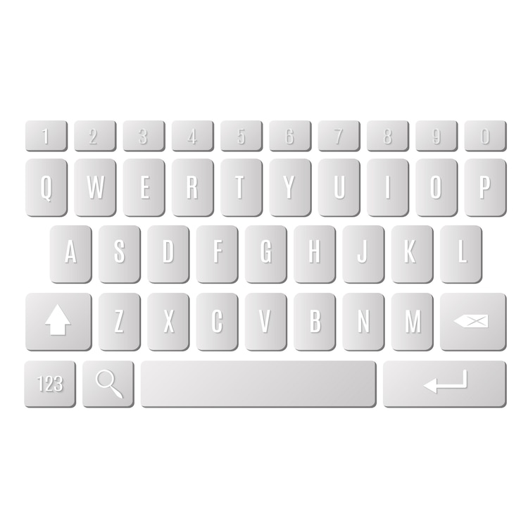 Vector keyboard of smartphone