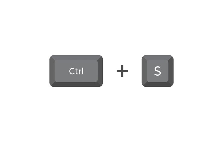 Keyboard shortcuts Crtl S in isometric style Illustration of