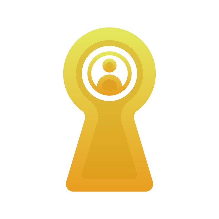 Vector keyhole profile gradient logo design modern template icon