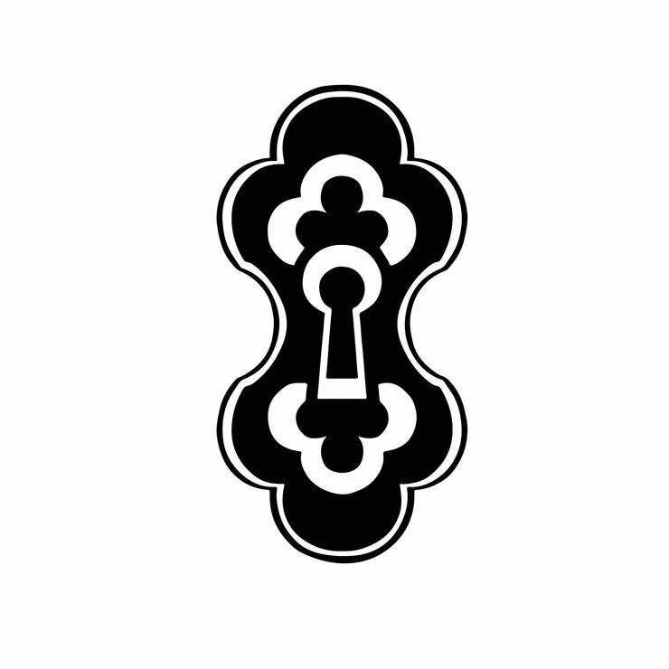 Vector keyhole silhouette protection vector illustration