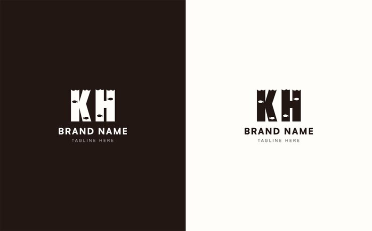 Vector kh letters vector logo design