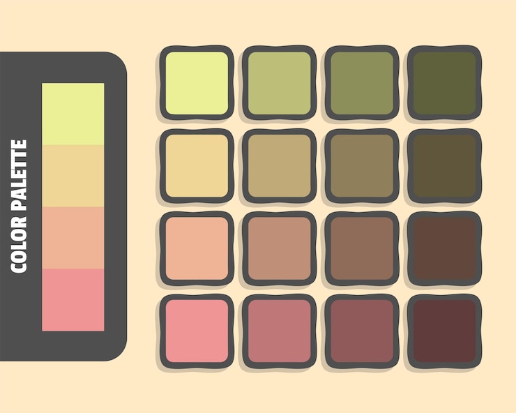 Vector khaki khaki burlywood darksalmon color palette colour matching rgb harmonious colors