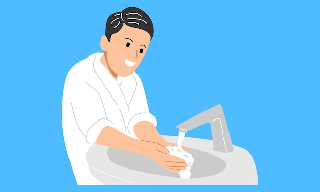 Kid washing hands