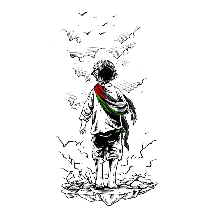 kid with red black and green cotton walk alone
