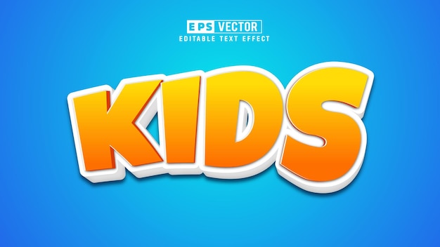 Kids 3d Editable Text Effect Vector With Background