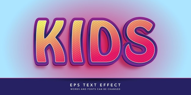 kids 3d editable text effect