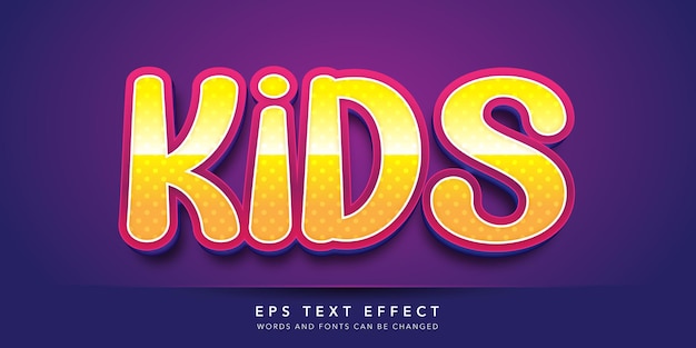 kids 3d editable text effect