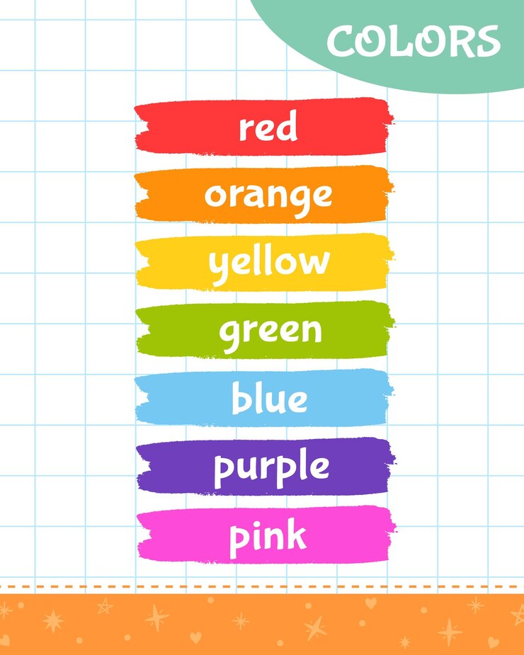 Vector kids educational book for learning colors in english