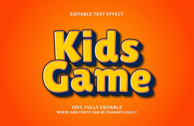 kids game editable text effect in game and kids text style