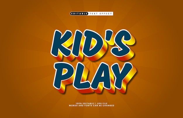 kids play editable text effect with a game and play text style