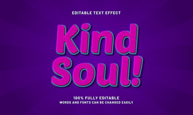 kind soul editable text effects with a kids and happy theme